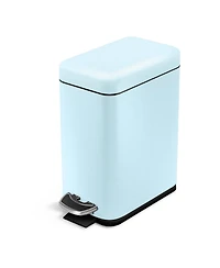 Home Zone Living 1.3 Gallon Slim Stainless Steel Trash Can with Step On Pedal and Soft Close Lid