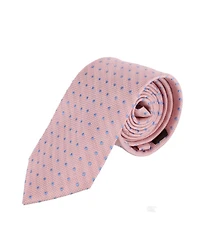 Trafalgar Men's Ignacio Linen Blend Polka Dot Vertical Slant Lined Business Necktie