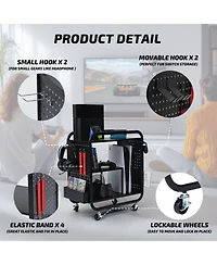 Mythinglogic Gaming Station Organizer, Metal Game Controller Holder, Video Game Console Storage Rack, Game Organizer Storage