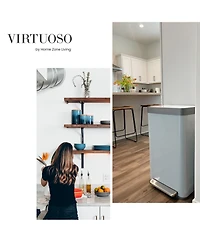 Home Zone Living 19 Gallon Large Kitchen Trash Can with Soft Close Lid, Liner-Free Stainless Steel Body