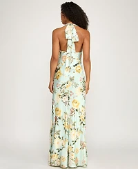 Seni & Cade Women's Floral Halter-Neck Maxi Dress