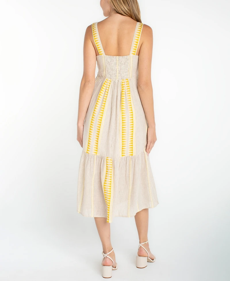 Liverpool Los Angeles Petite Sleeveless V-Neck Midi Dress
