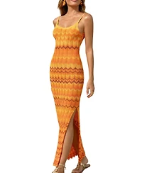 Cupshe Women's Flicker Chevron Cover-Up Maxi Beach Dress
