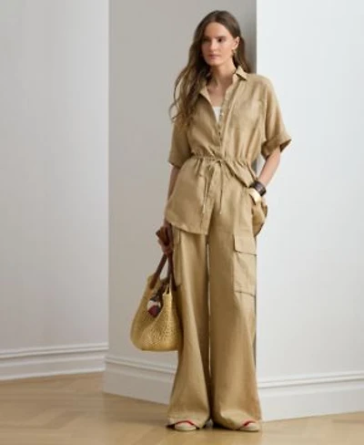 Lauren Ralph Lauren Womens High Rise Wide Leg Cargo Pants
