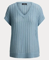 Lauren Ralph Lauren Women's Short-Sleeve V-Neck Ribbed Sweater