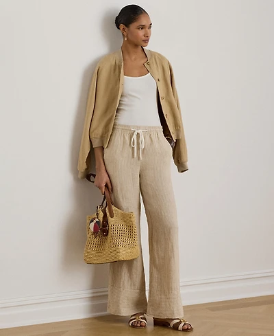 Lauren Ralph Women's Striped Wide-Leg Pants