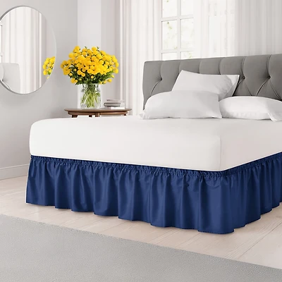 Ruffled Elastic Wrap Around Bedskirt Inch Drop