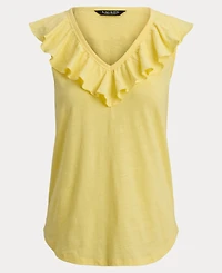 Lauren Ralph Women's Sleeveless V-Neck Top