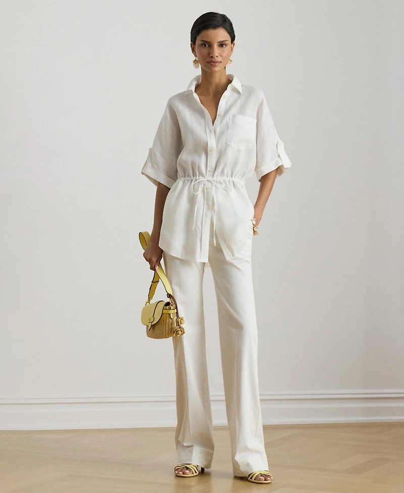 Lauren Ralph Women's Point Collar Tunic Shirt