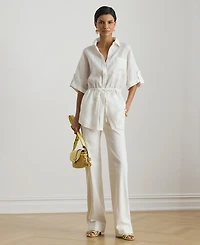 Lauren Ralph Women's Point Collar Tunic Shirt