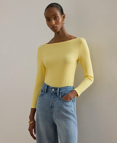 Lauren Ralph Women's Slim Fit Boat Neck Top