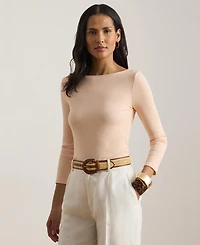 Lauren Ralph Women's Slim Fit Boat Neck Top