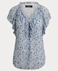 Lauren Ralph Women's Floral V-Neck Blouse
