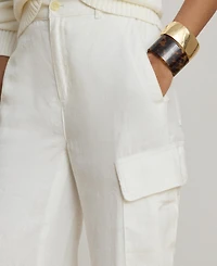 Lauren Ralph Women's High Rise Wide Leg Cargo Pants