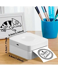 Swifint PM230 Mini Bluetooth Thermal Sticker Printer. Includes 3 paper rolls & templates for easy printing from phones & tablets. Portable design