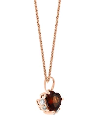 Lali Jewels Garnet (7/8 ct. t.w.) & Diamond (1/10 ct. t.w.) Heart 18" Pendant Necklace in 14k Rose Gold