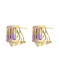 Ametrine (19-3/8 ct. t.w.) & Diamond (1/8 ct. t.w.) Stud Earrings in 14k Gold