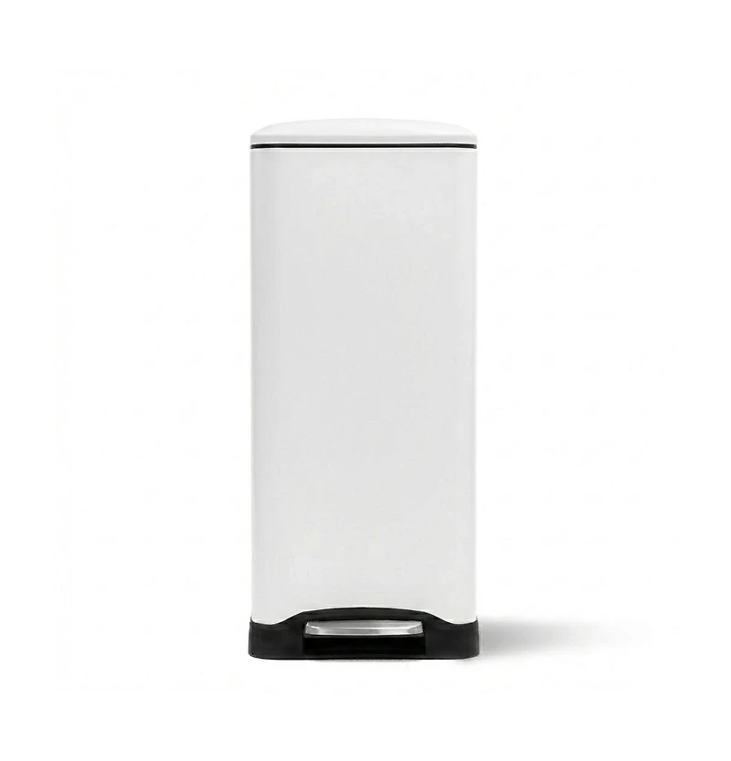 Home Zone Living 13 Gallon Dual Compartment Stainless Steel Kitchen Trash Can with Step Pedal and Soft Close Lid