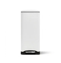 Home Zone Living 13 Gallon Dual Compartment Stainless Steel Kitchen Trash Can with Step Pedal and Soft Close Lid