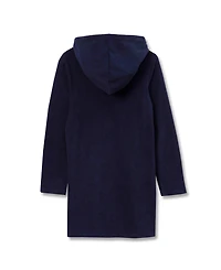 Lands' End Girls Long Sleeve Hooded Front Pocket Terry Cloth Swimsuit Cover-Up