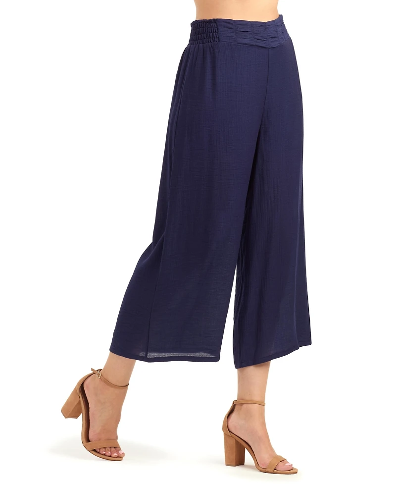 Bcx Women's Textured Wide-Leg Low-Rise Pants