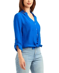 Bcx Women's Textured Button-Front Top
