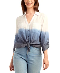 Bcx Women's Textured Button-Front Top