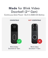 Wasserstein Solar Charger for Blink Video Doorbell (2nd Gen) Triple Solar Panels