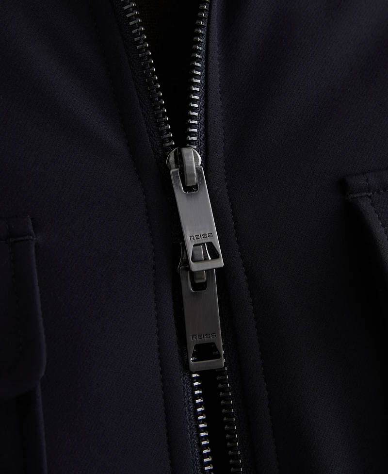 Reiss Men's Technical Quilted Zip-Front Overshirt