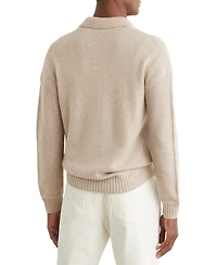 Reiss Men's Wool-Blend Half-Button Polo Jumper Sweater