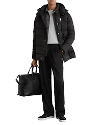 Reiss Men's Detachable-Hood Quilted Puffer Coat