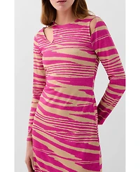 Scalpers Women's Zebra Lurex Jersey Dress