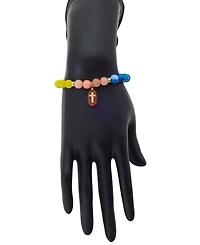 Unwritten Quartz and Cubic Zirconia Cross Charm Stretch Bracelet