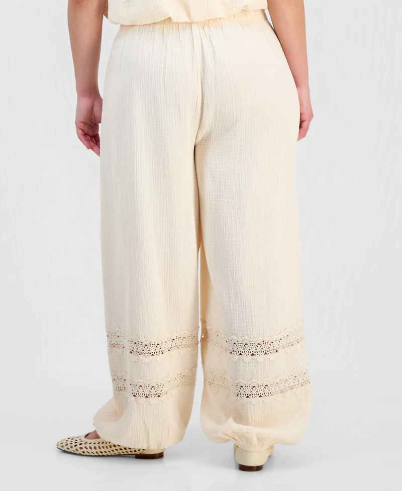 And Now This Trendy Plus Cotton Gauze Balloon Pants, Macy's Exclusive