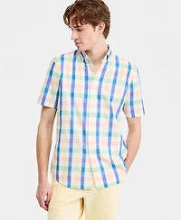 Club Room Men's Brookdale Plaid Short-Sleeve Shirt, Macy's Exclusive - Yd