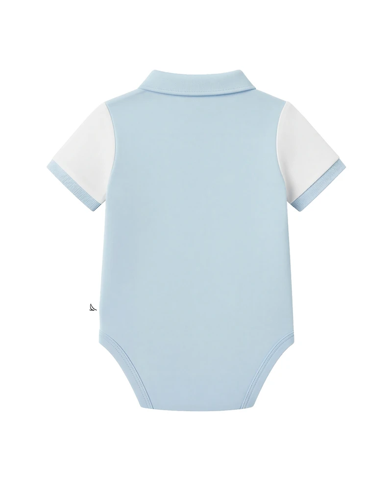 Sperry Baby Boys' Short-Sleeve Bodysuits with Crochet Whale Rattle, 2-Pack