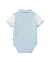 Sperry Baby Boys' Short-Sleeve Bodysuits with Crochet Whale Rattle, 2-Pack