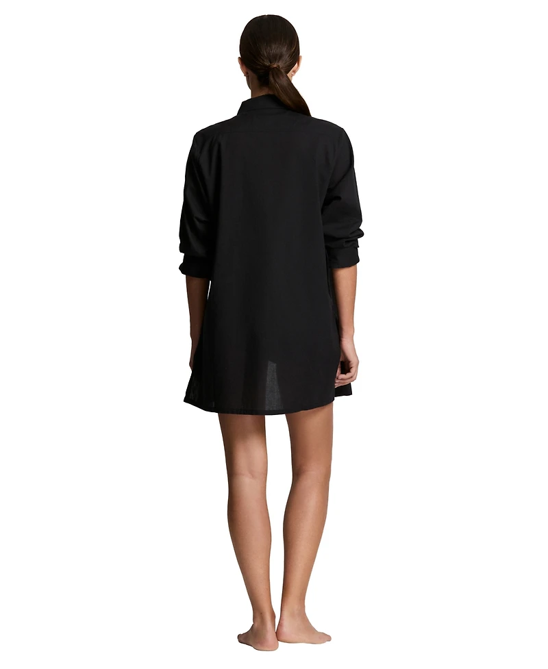 Lauren Ralph Women's Logo Embroidered Shirt Swim Cover-Up