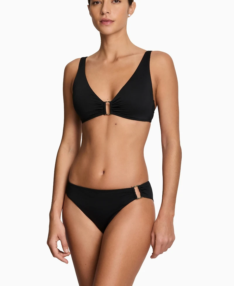 Lauren Ralph Women's Ring Over The Shoulder V-Neck Bikini Top