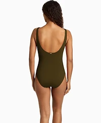 Lauren Ralph Women's Ruffle Surplice One-Piece Swimsuit