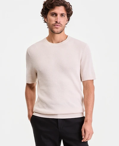 Alfani Men's Short-Sleeve Linen-Blend Crewneck Sweater, Macy's Exclusive