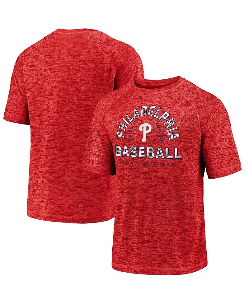 Fanatics Men's Red Philadelphia Phillies Line Up Primary Threat Striated T-Shirt