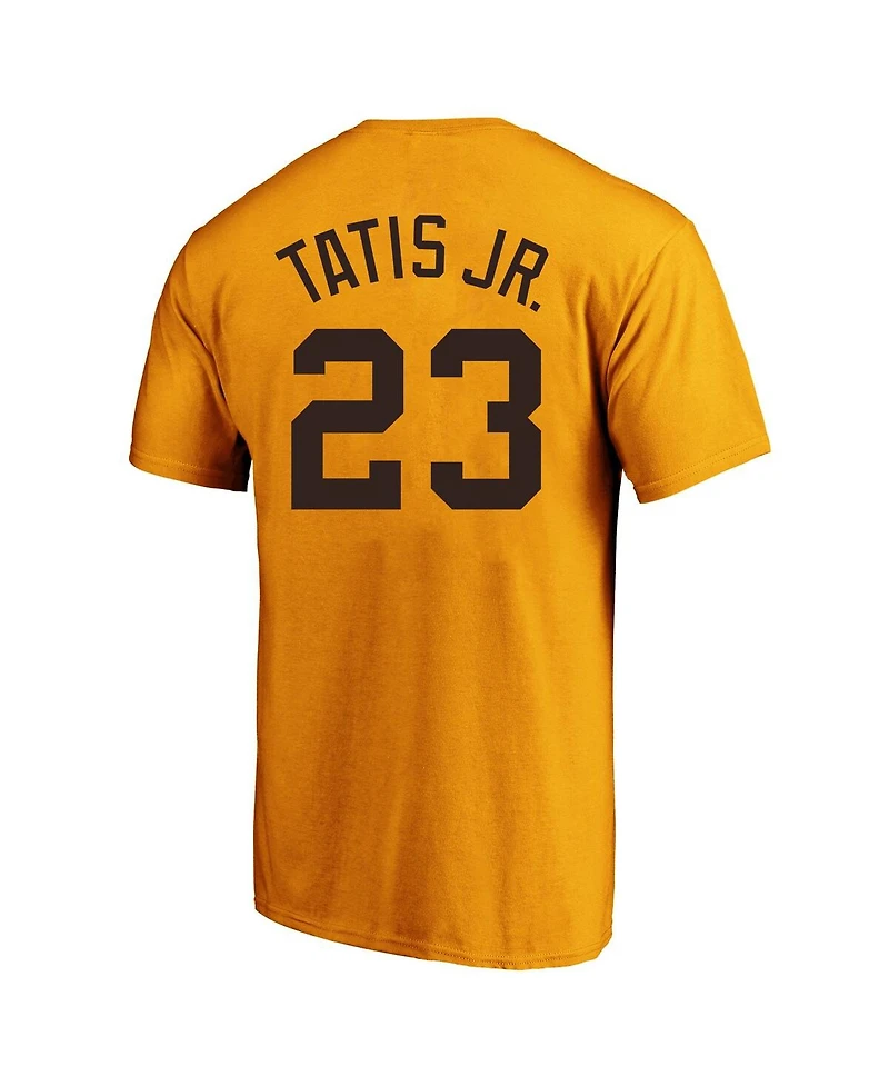 Fanatics Men's Fernando Tatis Jr. Gold San Diego Padres Big Tall Name Number T-Shirt