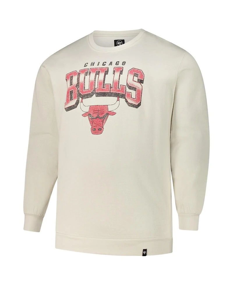 '47 Brand Men's Cream Chicago Bulls Big Tall Spotlight Headline Pullover Sweatshirt