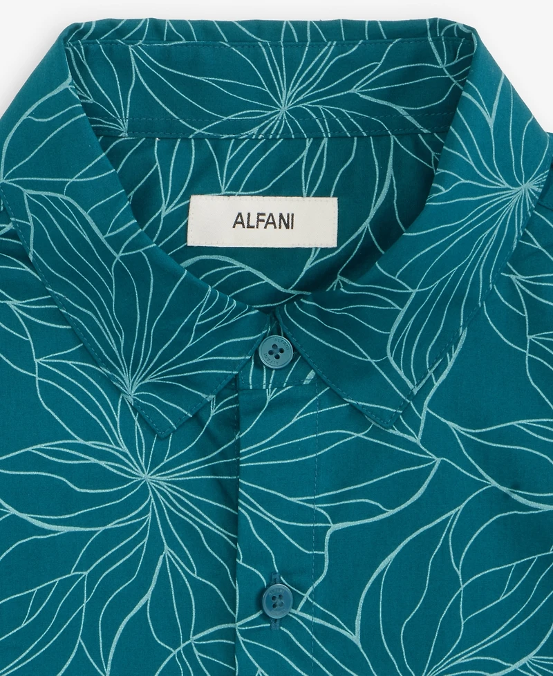 Alfani Men's Short-Sleeve Outline Floral Shirt, Macy's Exclusive - Print