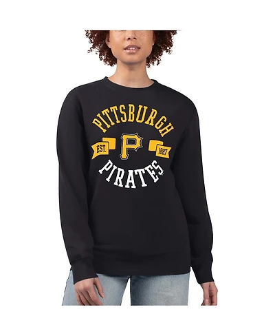 G-iii 4Her by Carl Banks Women's Black Pittsburgh Pirates Team Logo Fleece Pullover Sweatshirt