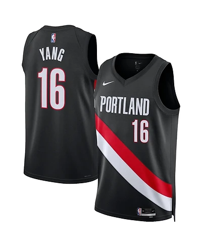 Nike Men's and Women's Yang Hansen Black Portland Trail Blazers Swingman Icon Edition Jersey