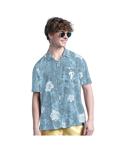 Margaritaville Men's Blue Philadelphia Phillies Palm Shade Party Button-Up Shirt