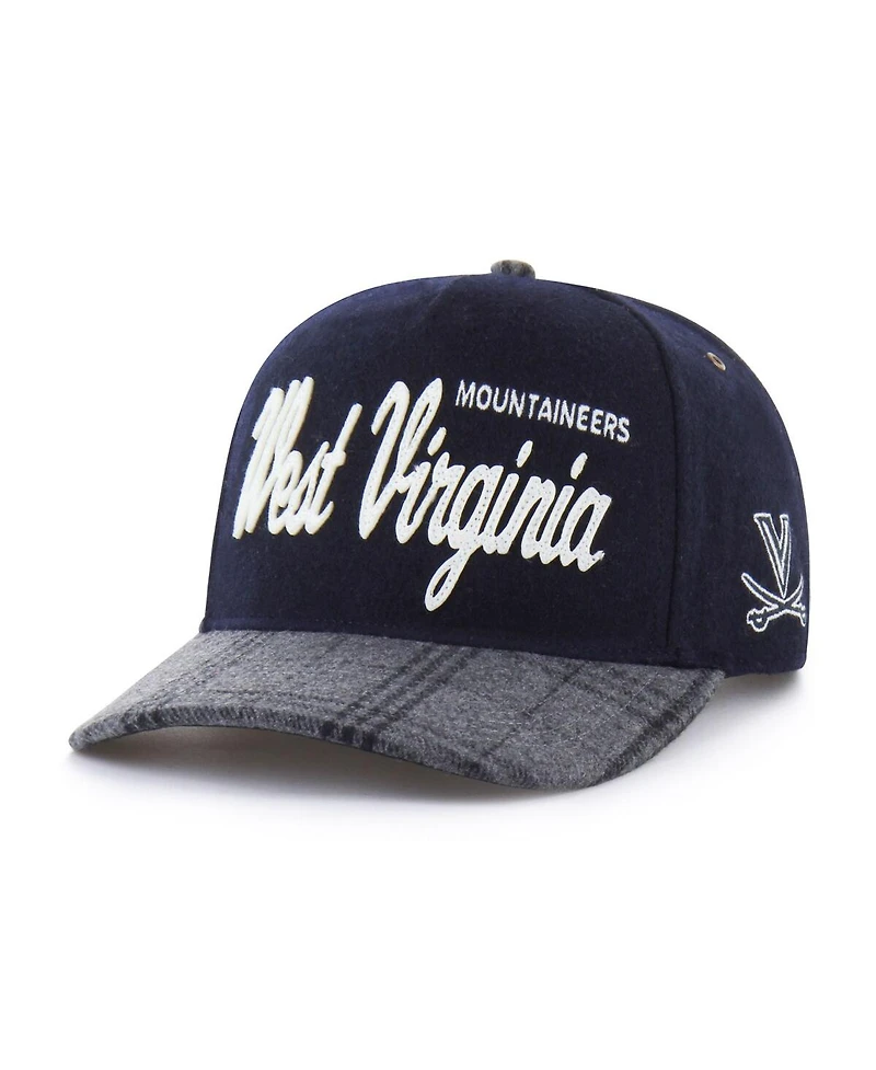 '47 Brand Men's and Women's Navy West Virginia Mountaineers Windowpane Plaid Collection Hitch Adjustable Hat
