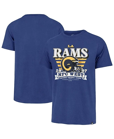 '47 Brand Men's Royal Los Angeles Rams Stripe Splash Franklin Throwback T-Shirt